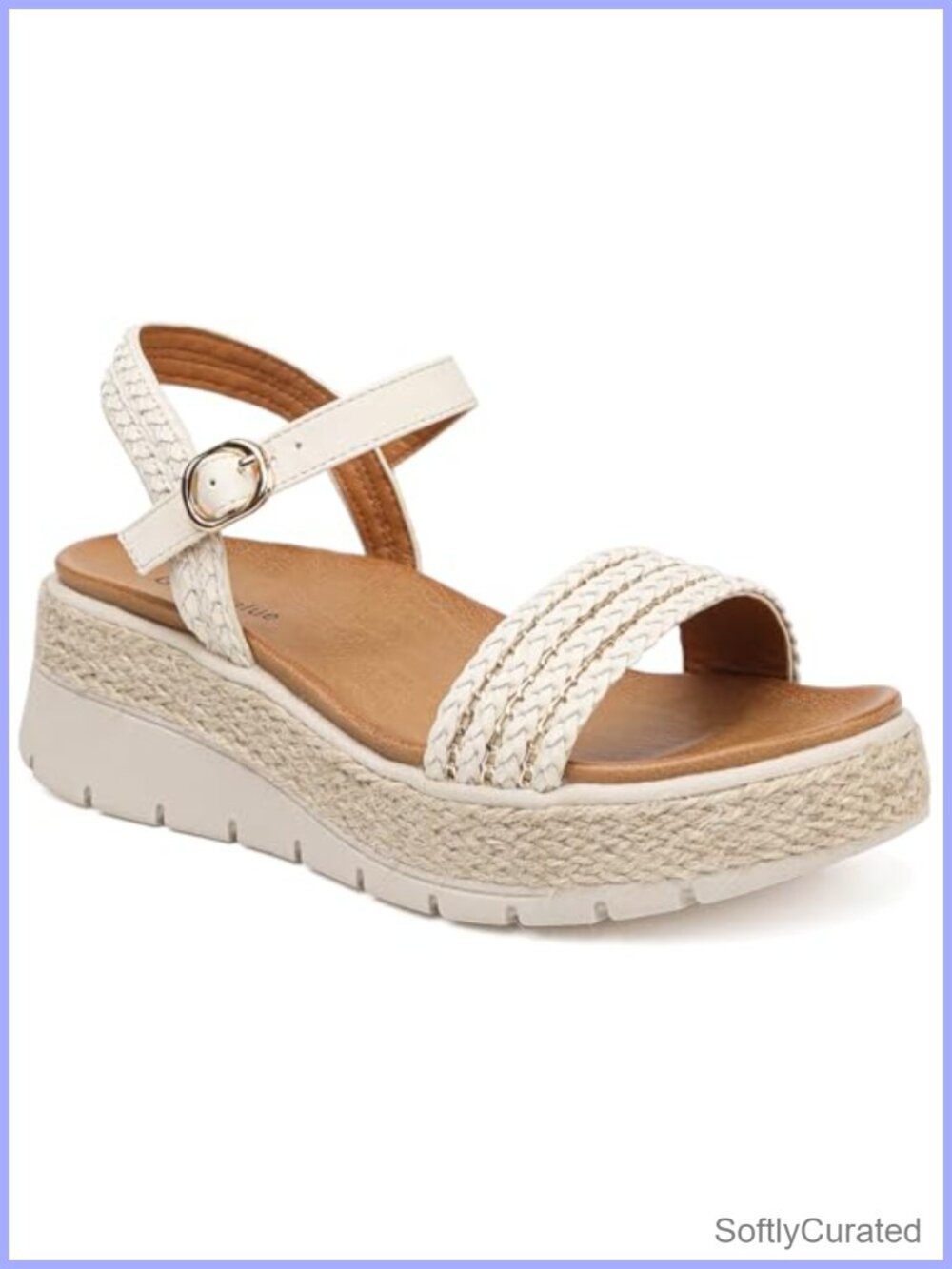 Womens Platform Espadrille Wedge Sandals Open Toe Ankle Strap Comfort